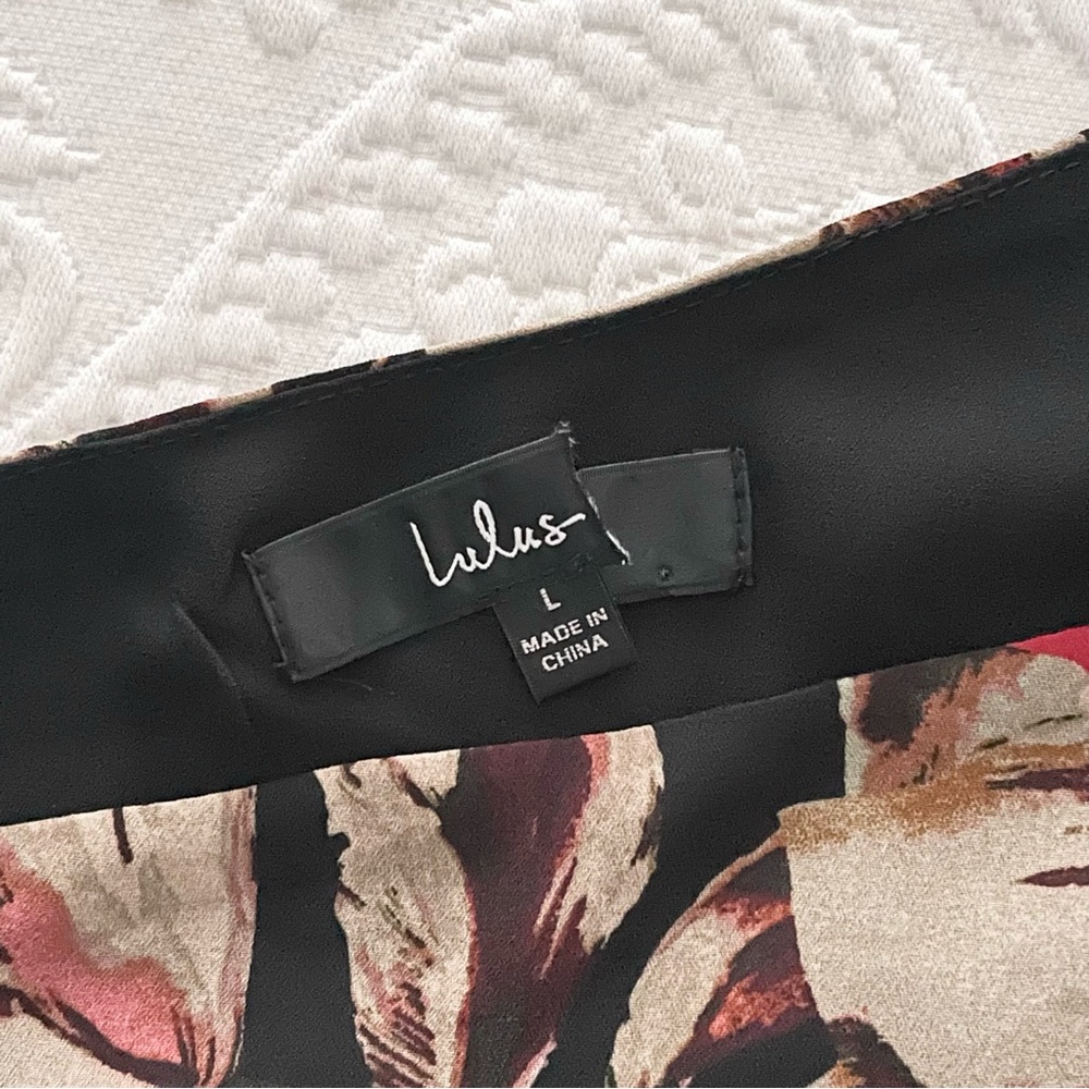 NWOT Lulus Divine Blooms Black Floral Print One-Shoulder Midi Wrap Dress Large - Picture 7 of 10
